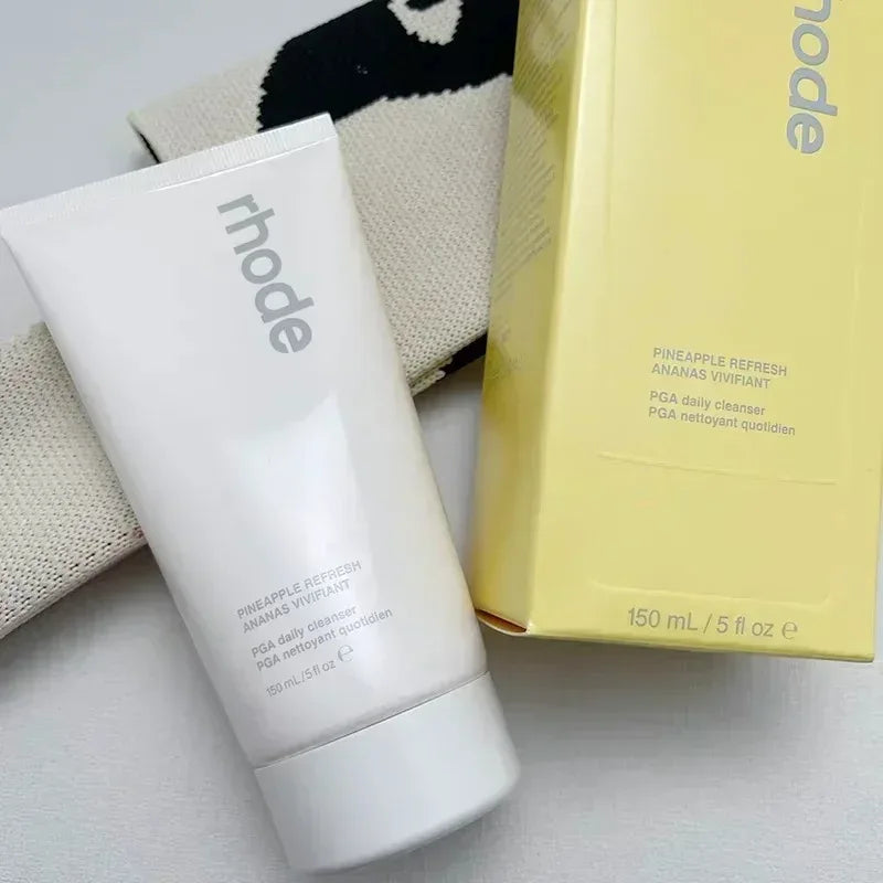 Rhode Makeup Face Cream Glazing Milk Facial Pineapple Refresh Daily Cleanser Lasting Moisturizing Cosmetic Black Storage Bag