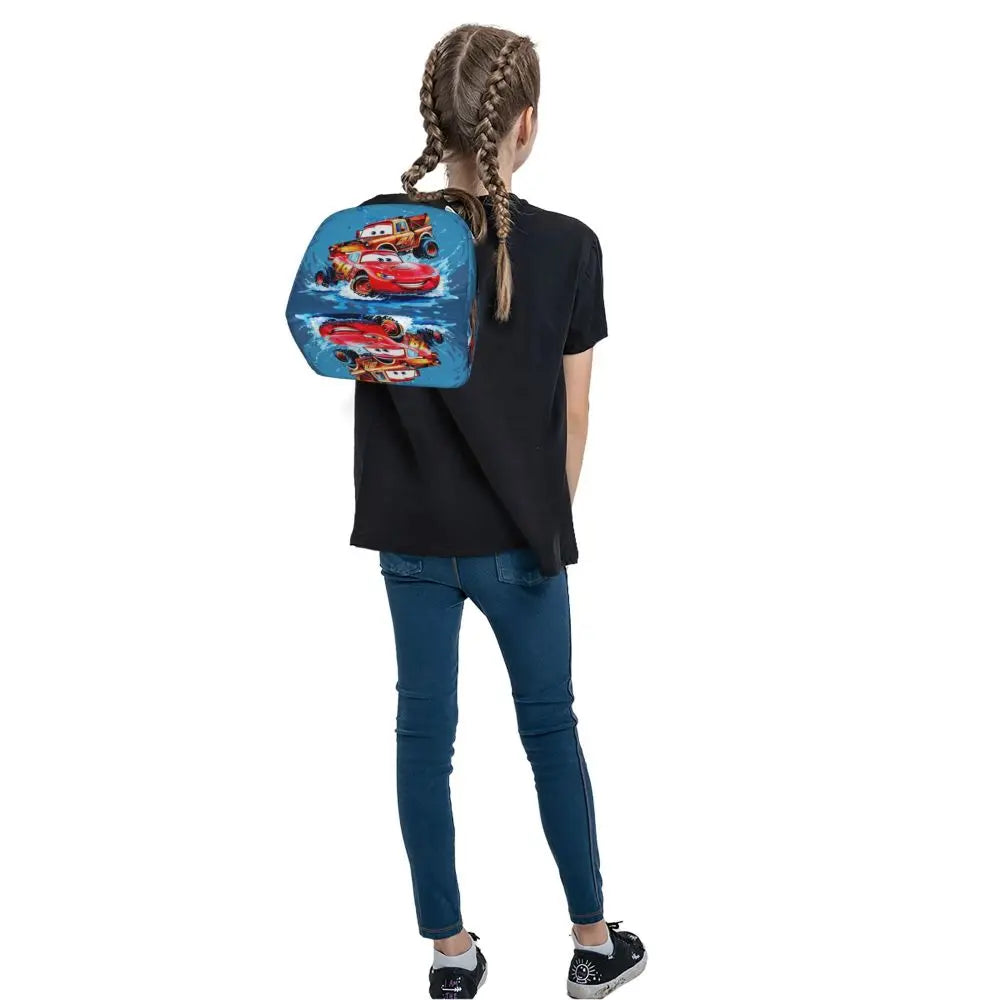 Custom Car 95 Lightning Mcqueen Insulated Lunch Bag for Women Resuable Racing Car Thermal Cooler Bento Box Office Picnic Travel