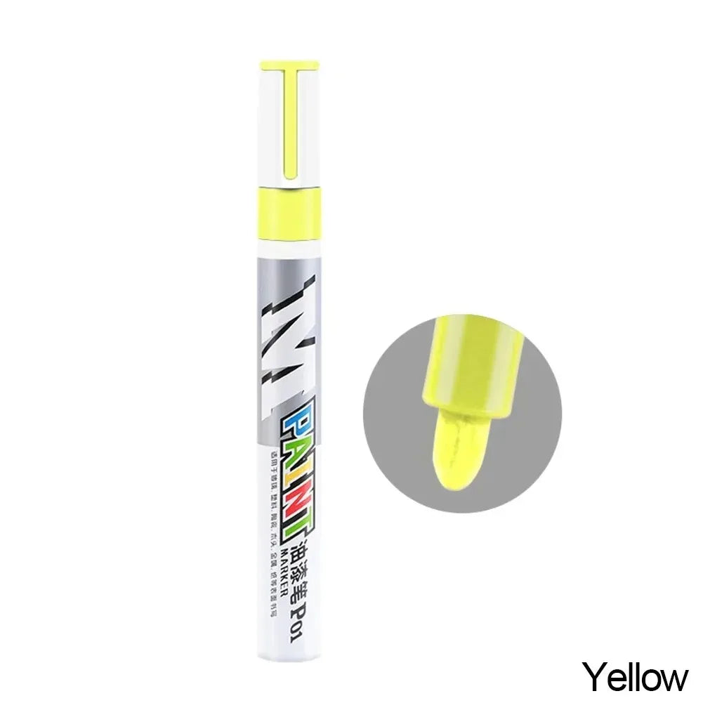 Car paint scratches repair brush pen waterproof water paint marker pen car tire tread care automotive  black white red silver