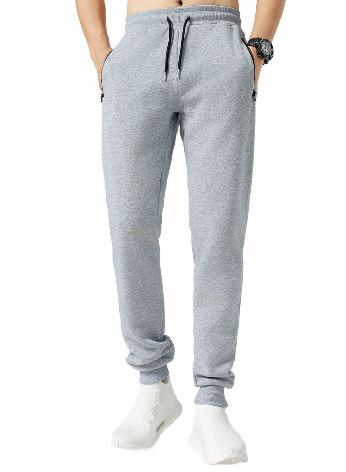 2024 new Sweatpants Streetwear Trousers Men Pants Solid color Drawstring Zipper Pockets Cargo Pants Men Overalls Running pants