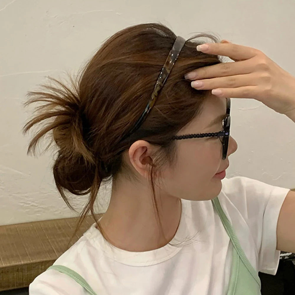 Fashion Sunglasses shaped Headband Anti-Slip Acrylic Hairbands for Women Invisible Hair Hoops Fixed Headband Hair Accessories