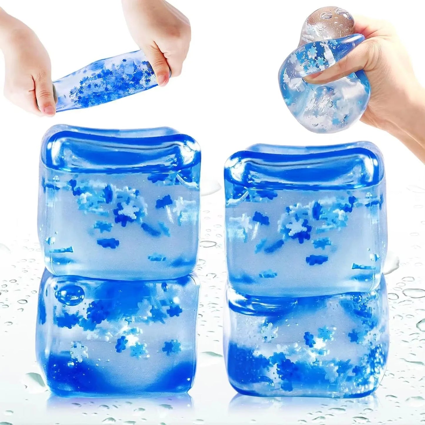 1PC Fidget Ice Cube Slow Rising Balls Sensory Fidget Toy Adults Stress Relief Squeeze Hand Exercise Calming Tool for Kids Adults