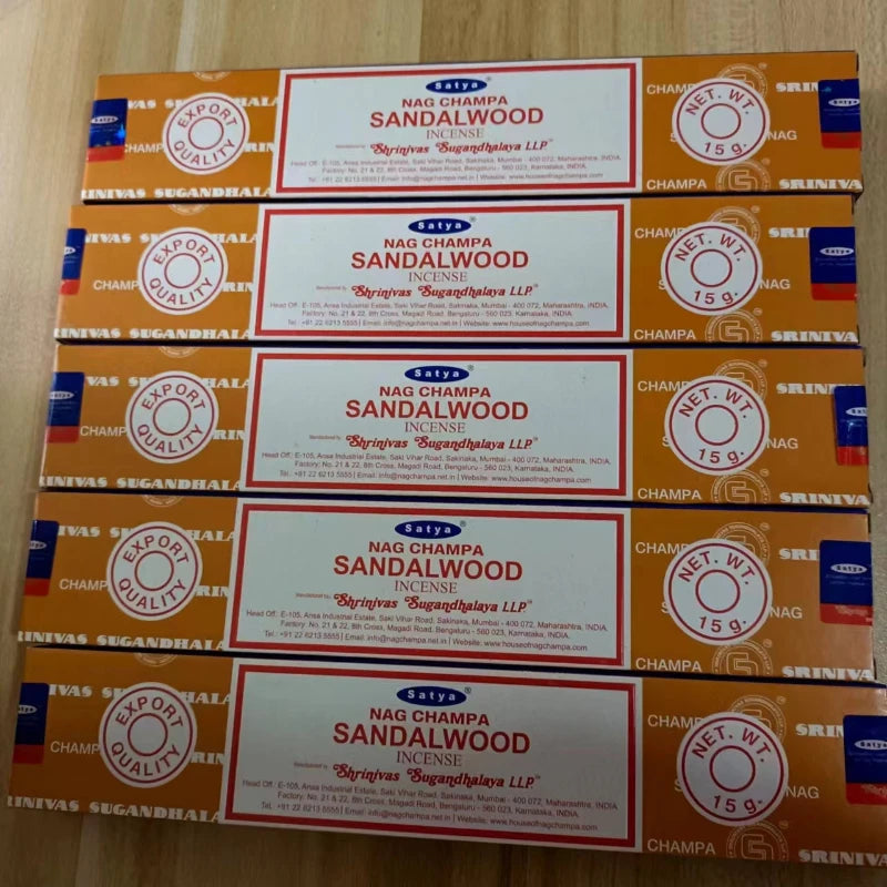 5BOX NAG Champa Incienso Satya Incense Collection Satya Handmade Sticks with Flavors Refreshing Medicinal Aromas Home Fragrances