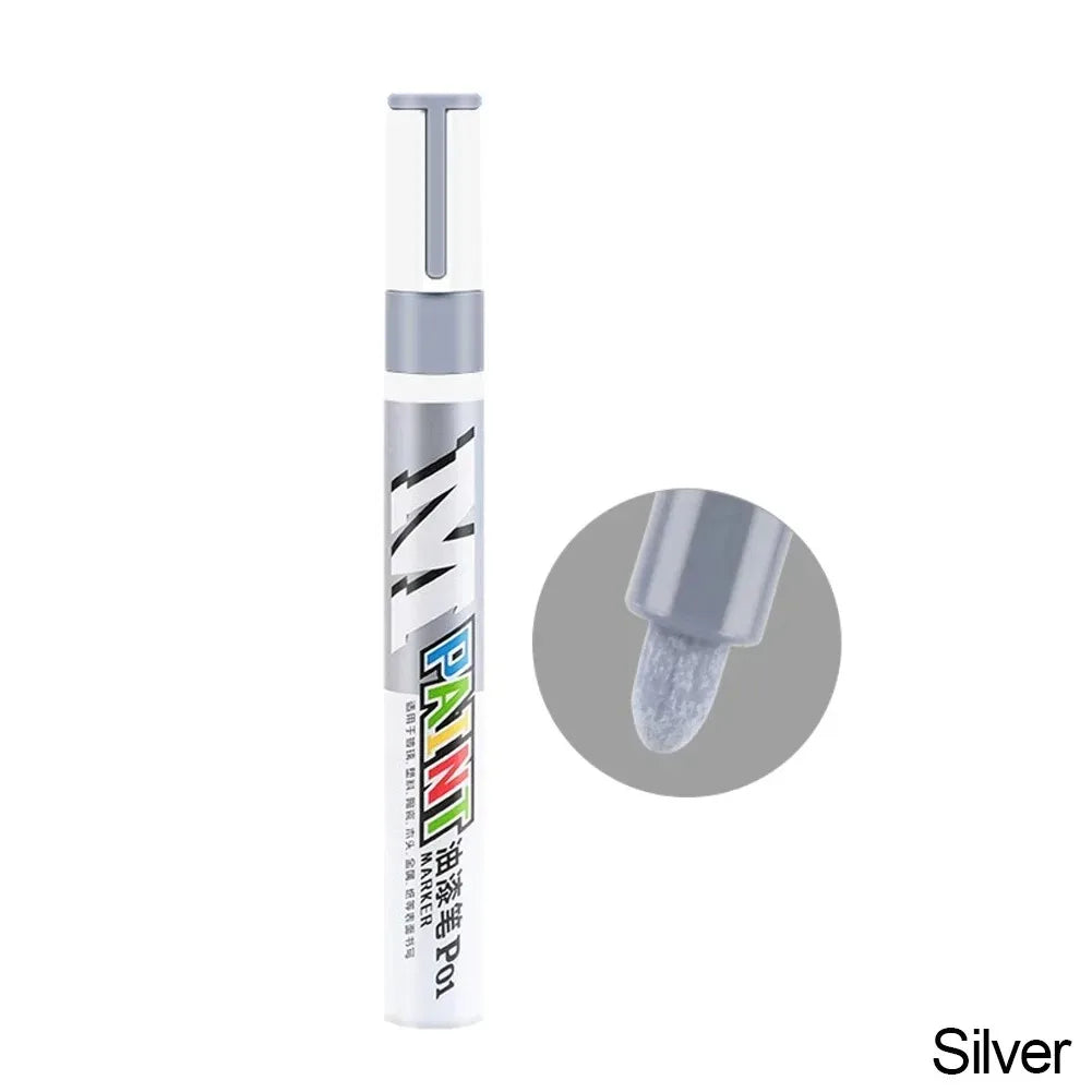Car paint scratches repair brush pen waterproof water paint marker pen car tire tread care automotive  black white red silver