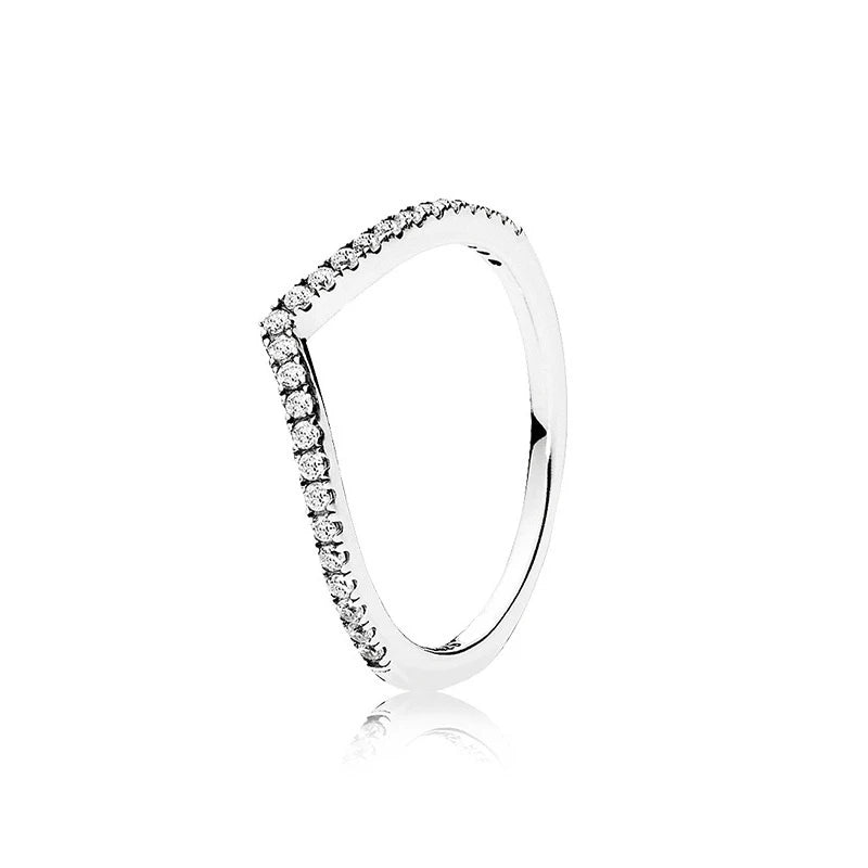New White Series Original 925 Sterling Silver Women Finger Rings for Women Silver Daisy Mom heart Zirconia Stone Luxury Jewelry