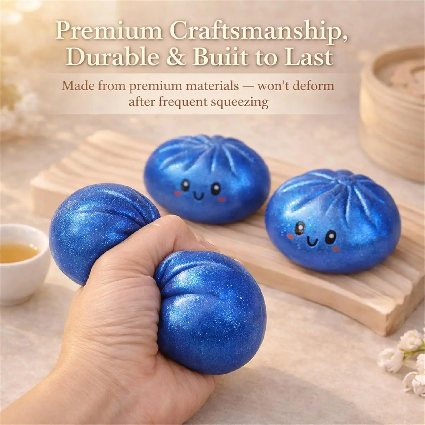 Realistic steamed bun Squeeze Sensory Toy Soft Stress Relief Decompression Toy for Home Office Desktop Decoration and Gift