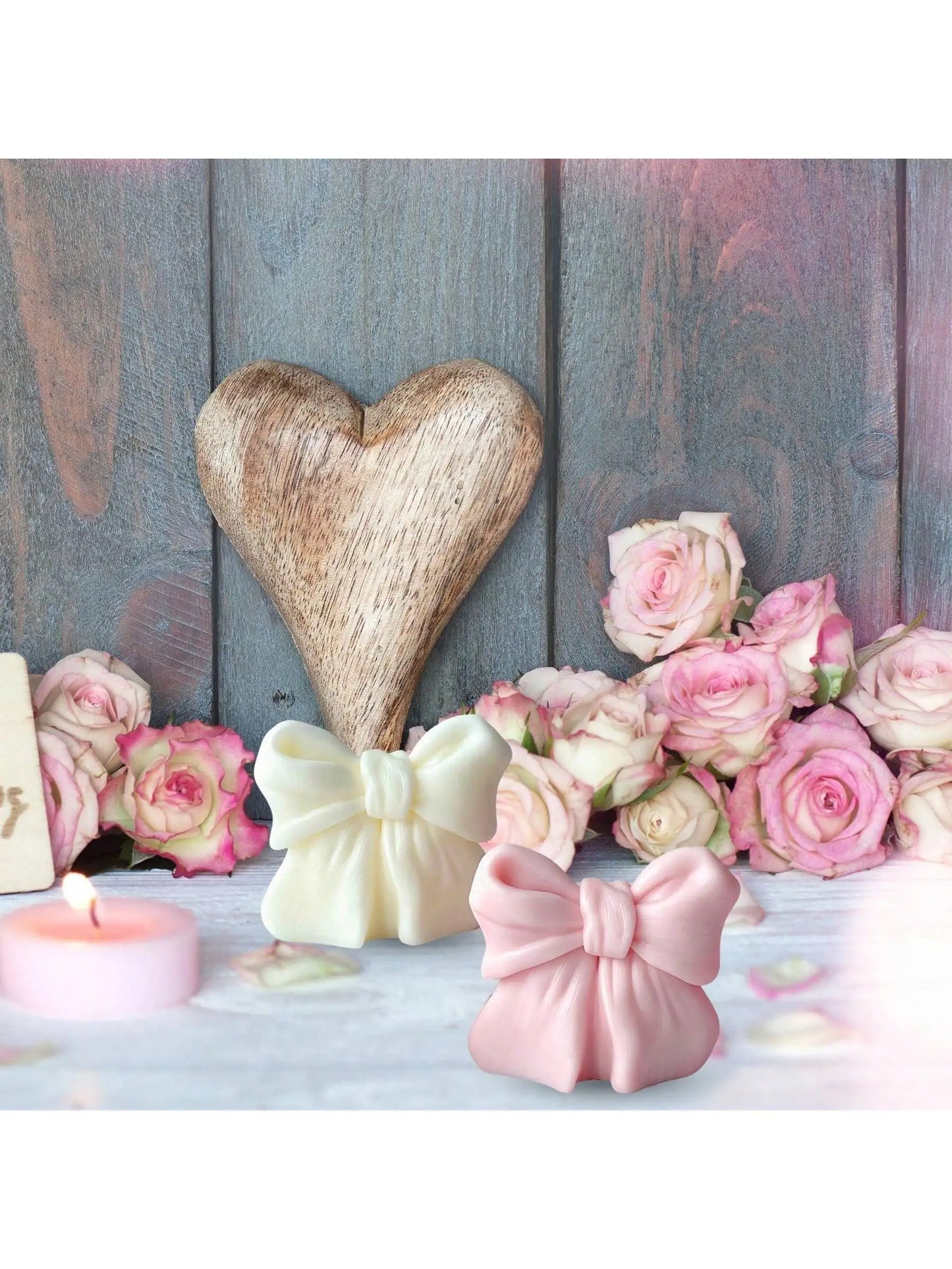1pc Bow scented Candle, 3D Bow Design Long-Lasting Fragrance, Suitable For Home Decoration, Perfect Valentine's Day gifts