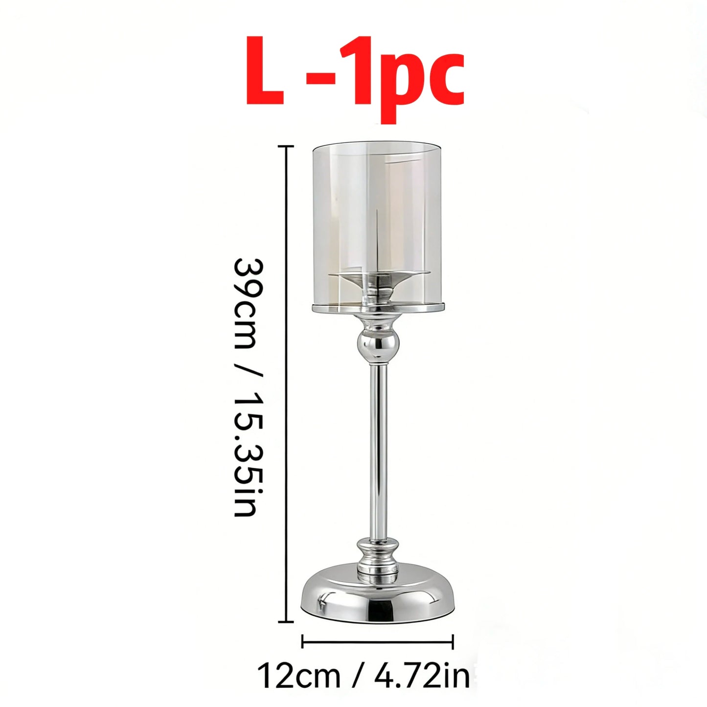 Glass Pillar Candle Holder Set Golden Silver Decorative Candlestick for Wedding Party Table Festival Decor 2026 New Fashion