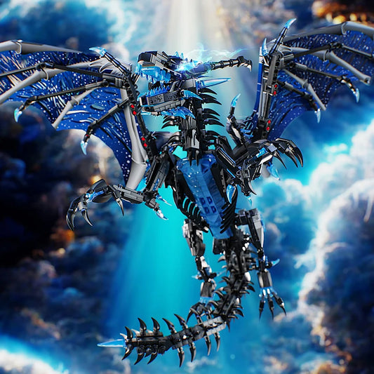 Ice Frost Dragon Model Assembled Building Blocks Flying Dragon Educational Children's Toy Boy's Birthday Gift Dragon