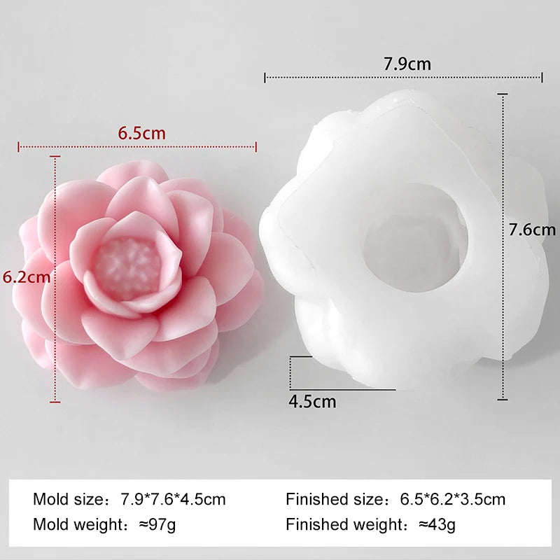 DIY Floral Series Rose Peony Lotus Silicone Mold Aroma Candle Plaster Resin Flowers Mold Handmade Soap Making Supplies