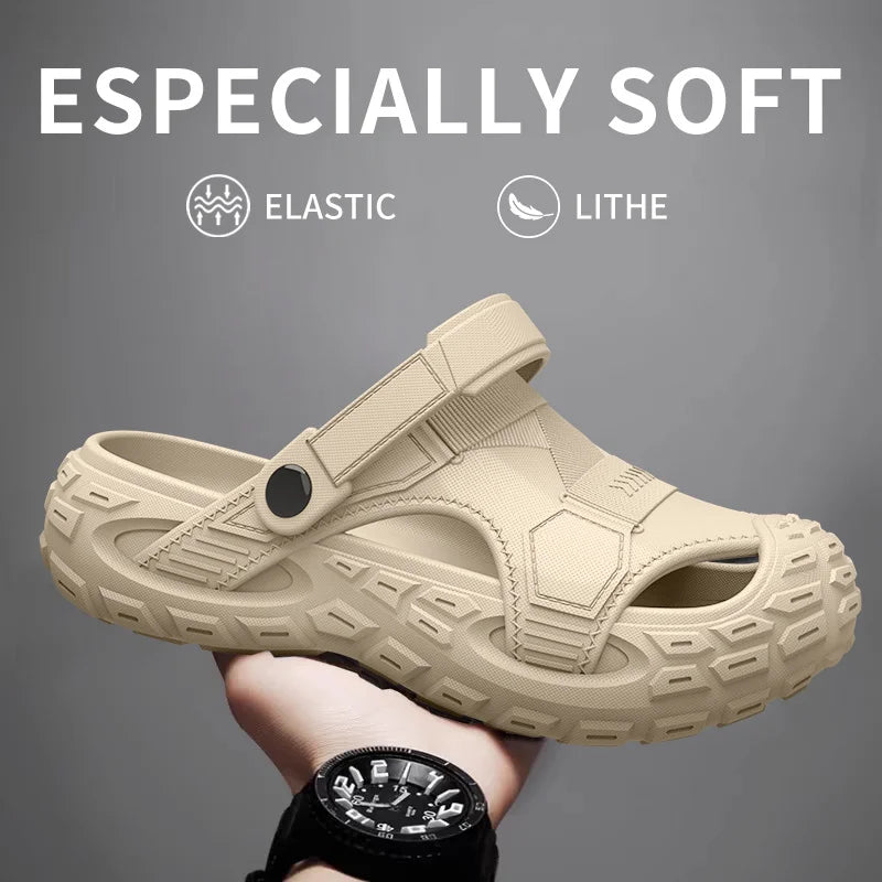 Men's Outdoor Summer Wearable Anti-Slip Breathable Odor-Resistant Slip-Resistant Clog Sandals