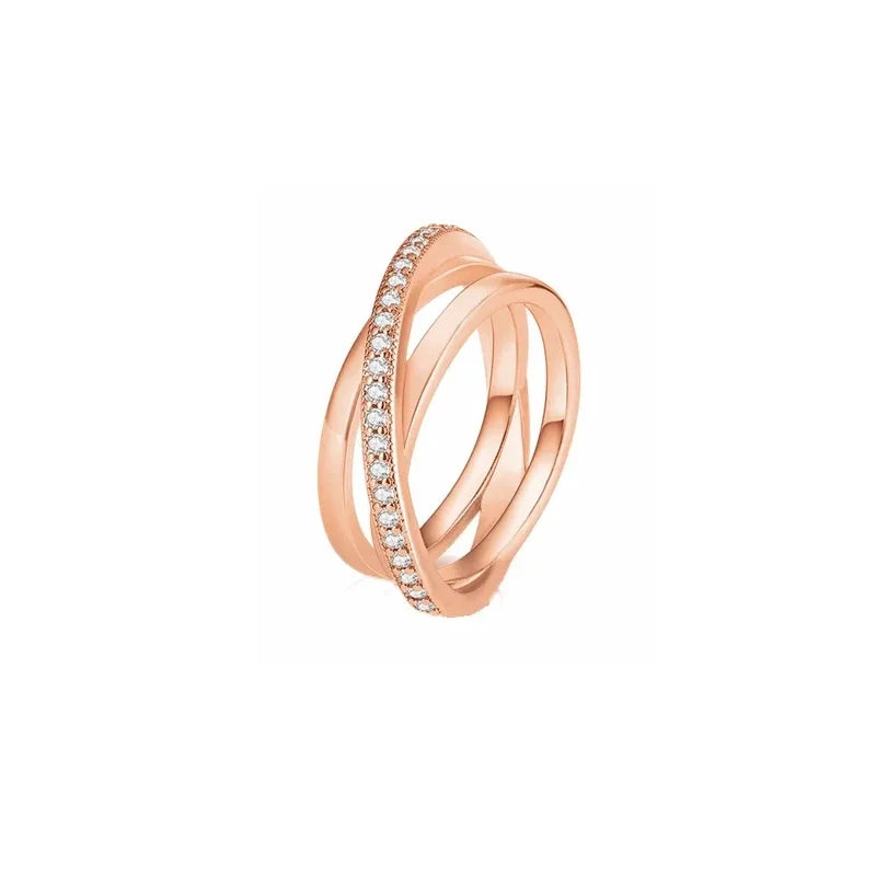 18K Rose Gold Plated 925 Originales Silver SilverLock To Love Heart Stone Wedding Luxury Ring Set For Woman Jewelry Party Gift