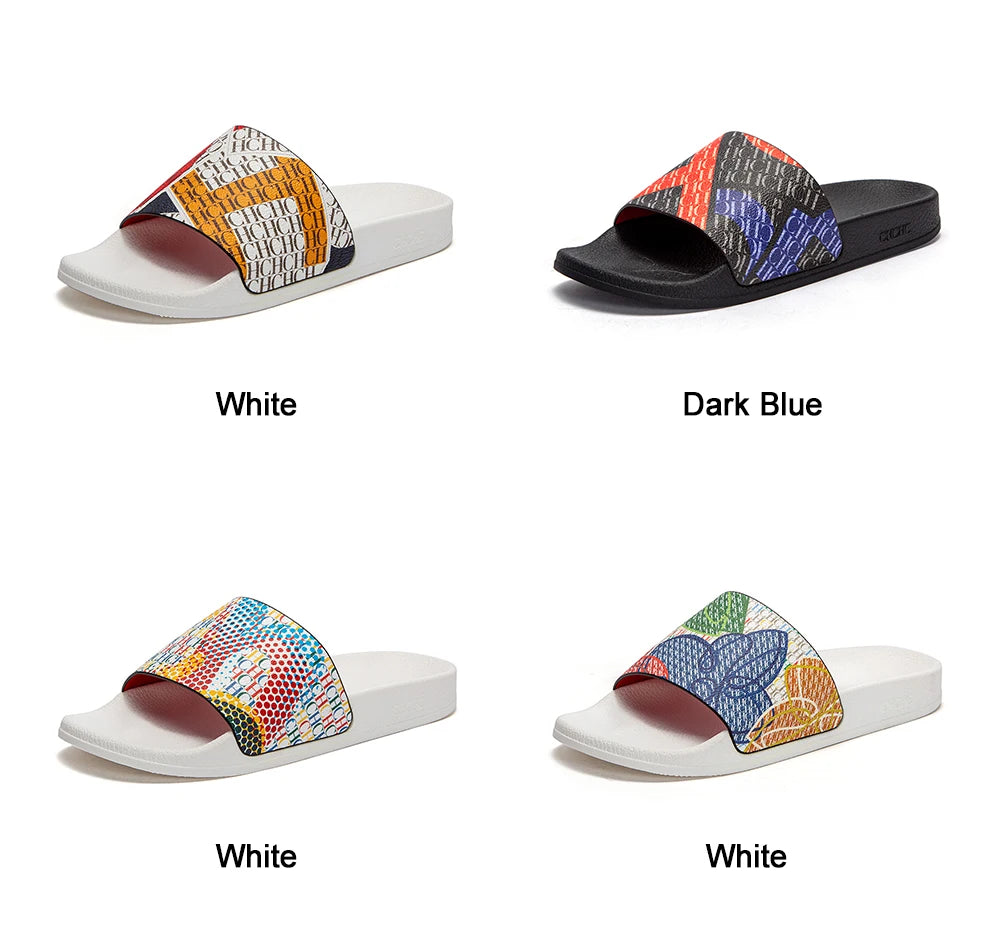 Fashionable Classic Simplicity Women's New 2024 Slippers PVC Material Letter Printing Outdoor Casual Flat Bottom Slippers
