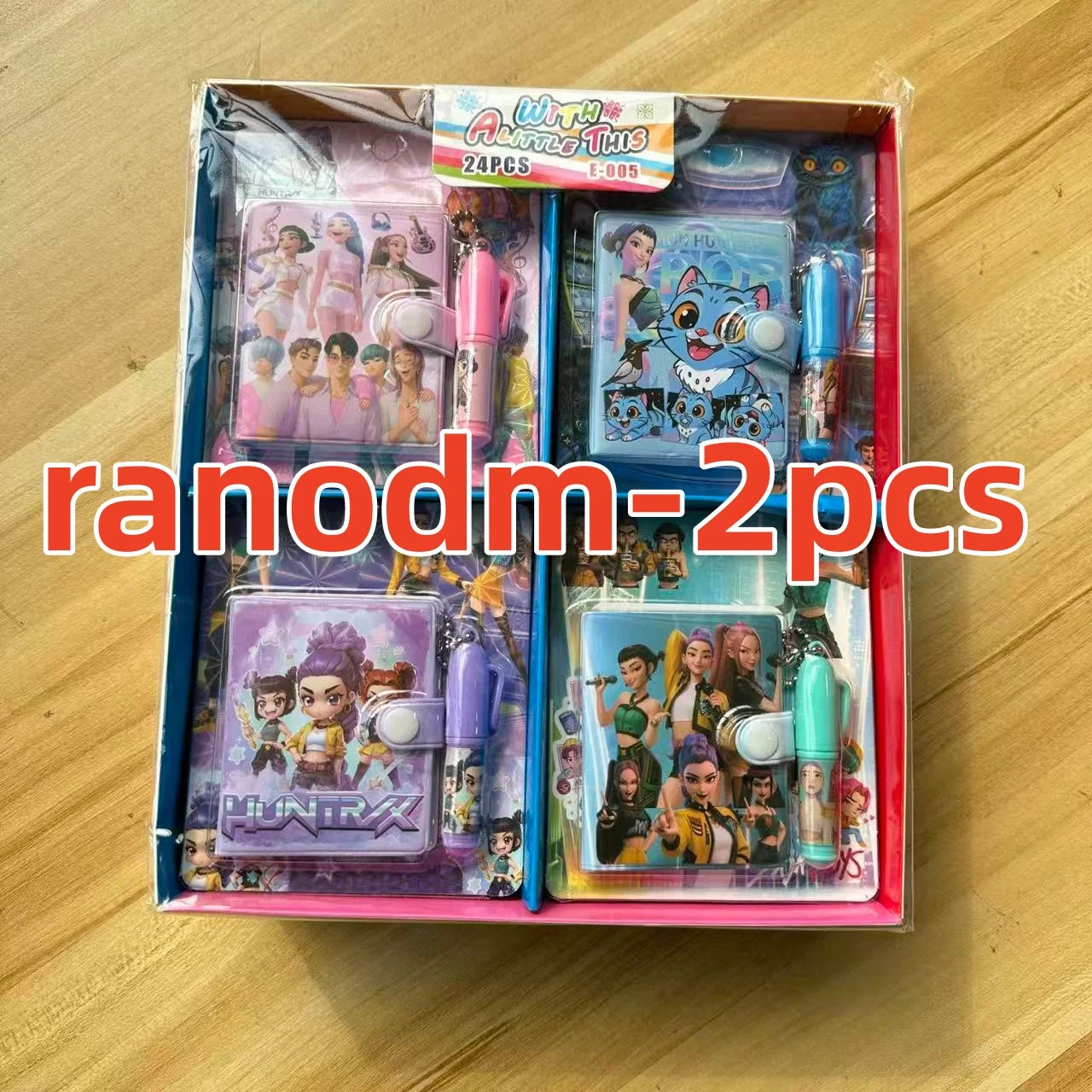 2\4pcs New K Pop Devil Hunter Notebook Cartoon Stationery Set Book Ballpoint Pen Small Set Student Gift Stationery Wholesale
