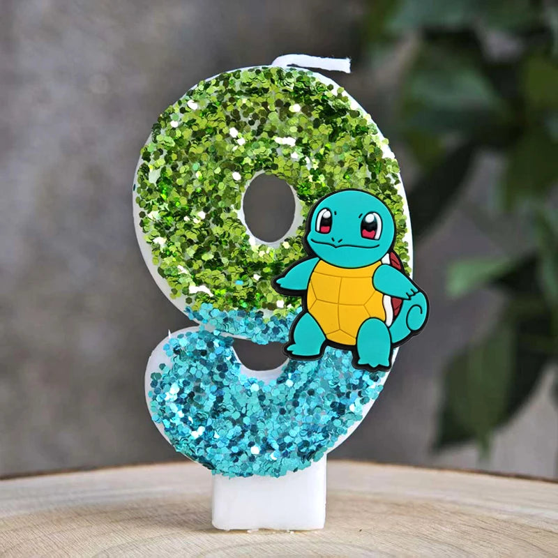 Pokemon Candle Number 0-9 Soccer Candle Pikachu Cake Decoration Boy Birthday Party for Kids Baby Shower Decor Gift