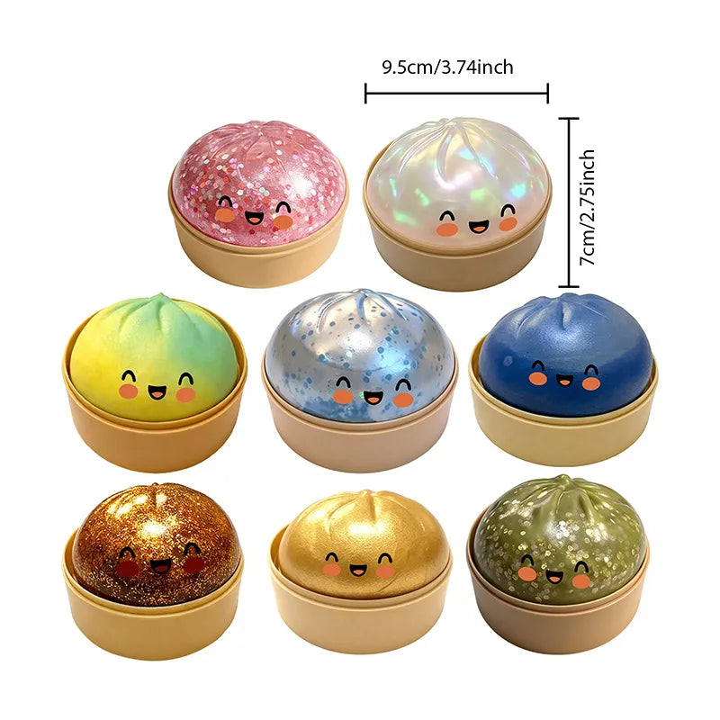 Realistic steamed bun Squeeze Sensory Toy Soft Stress Relief Decompression Toy for Home Office Desktop Decoration and Gift