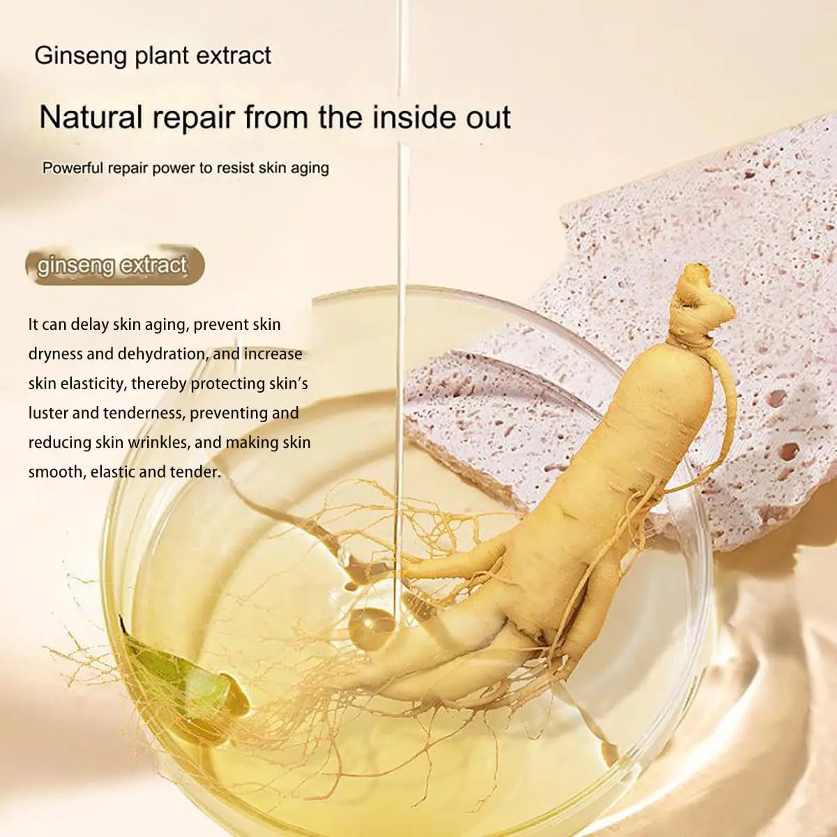 Korean Red Ginseng Extract Liquid, Anti-Wrinkle Serum Oil for Anti Aging, Moisturizer, Fighting Collagen Loss, Improves Sagging