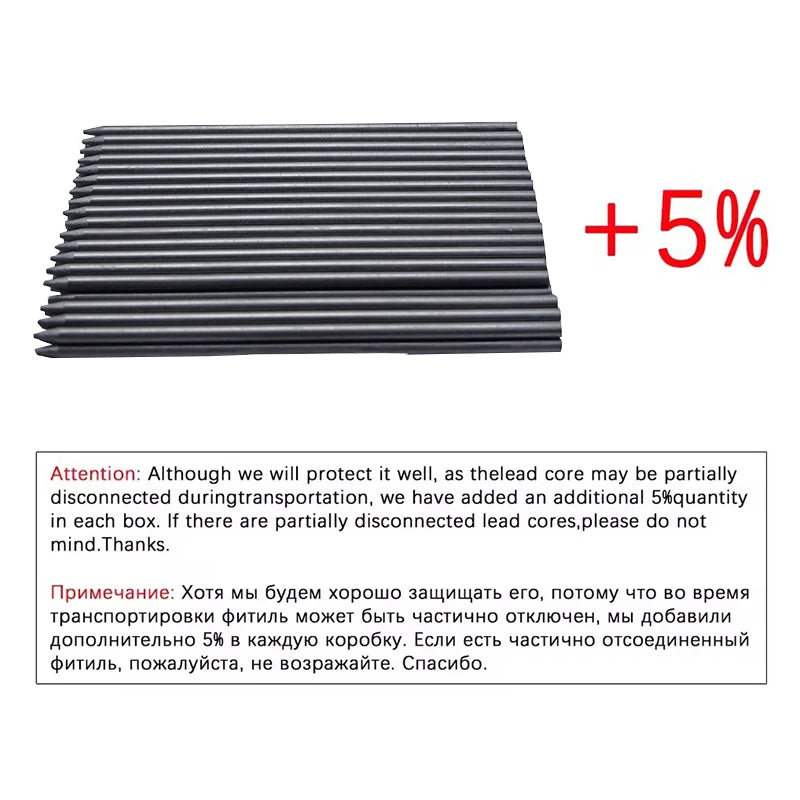 50Pcs/100Pcs Large Capacity 2B Woodworking Lead Core Black Yellow Red 2.8mm Automatic Pencil Lead Deep Hole Marked Lead Core