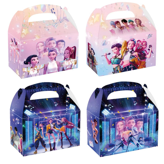 Kpop Demon Hunters Party Favor Treat Boxes Paper Gift Big for Snacks Cookie Candy Pinata Fillers Toys Birthday Party Babyshower