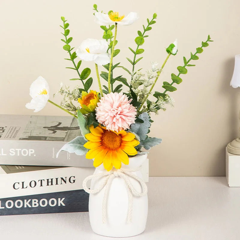 1Pc Bow Design Plastic Flower Vase Modern Art Nordic Decorative Vase  Used for Wedding, Living Room, Office, Bedroom Decoration