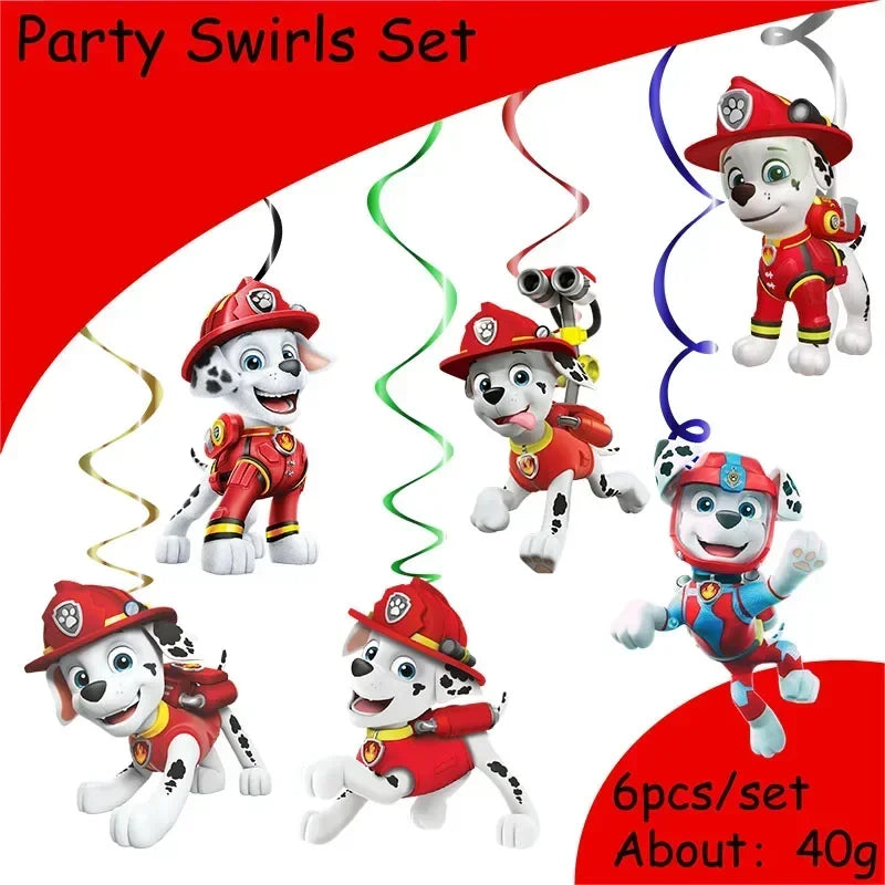 paw patrol cartoon Birthday Party Decoration  paw marshall theme Balloon Banner Cake Topper Party Supplies for Baby Show