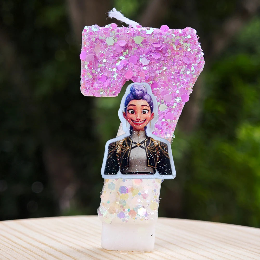 New Kpop Demon Hunters Theme Candle Number 0-9 Birthday Party Cake Decoration Cartoon Baby Shower Supplies Kids Gifts