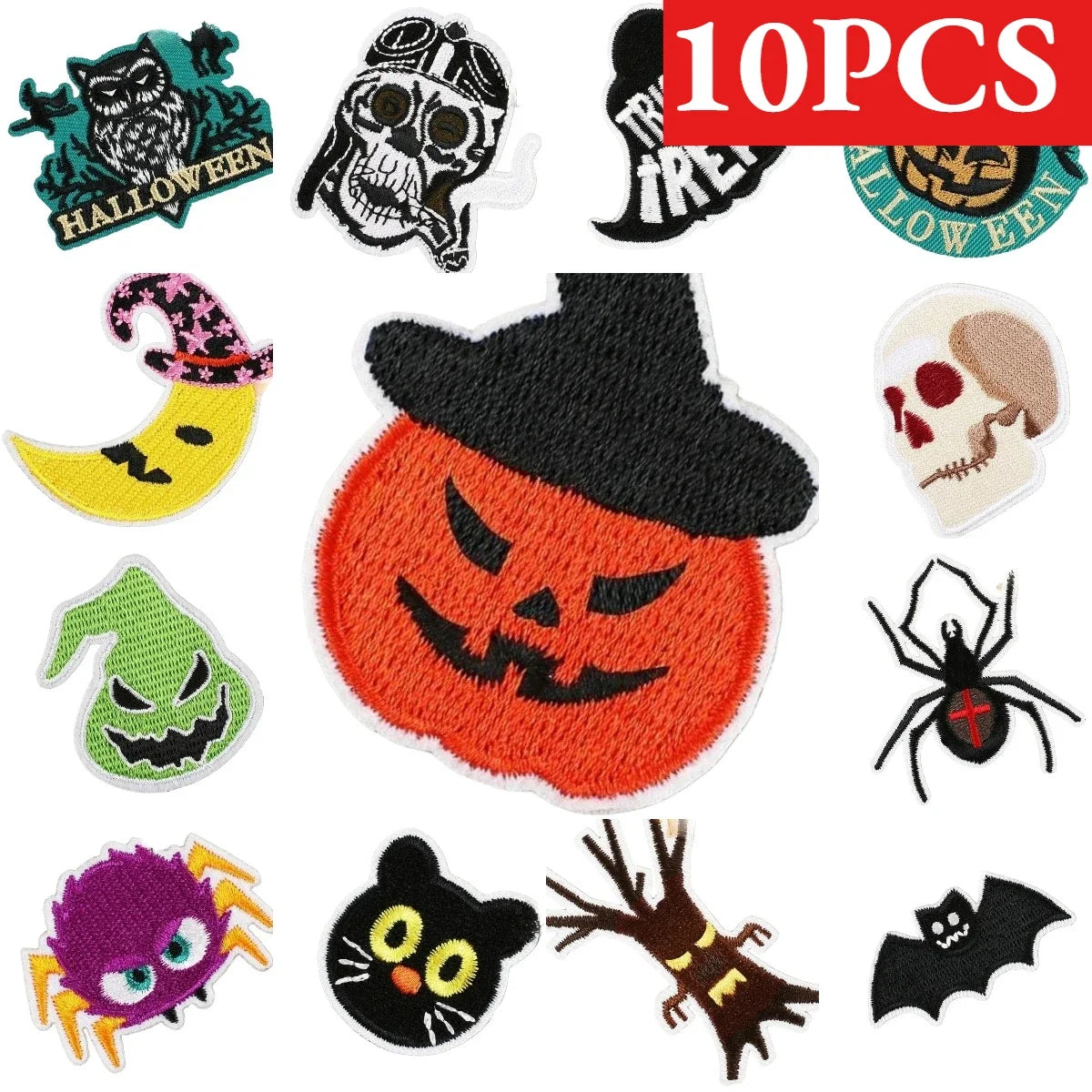 10/23PCS Wholesale Lots/set of Horror Ghost Haunted House Mummy Patch  Embroidery DIY Cloth Sticker Badge Ironing Jeans/cloak