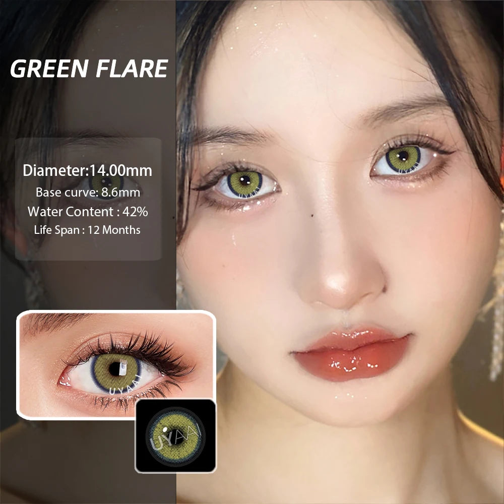 UYAAI Contact Lenses Color Contact Makeup Colored Pupils Black Natural Pupils Beauty 14.5mm Big Black Lenses Brown Contacts Lens