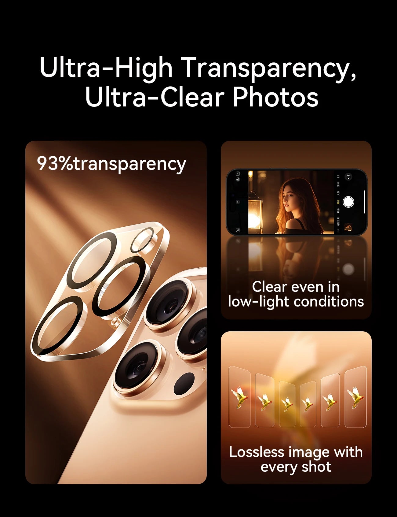 Joyroom HD Lens Protective Glass For iPhone 17 Pro Max Back Camera Protector Tempered Glass For iPhone 16 15 14 Pro Max Len Film