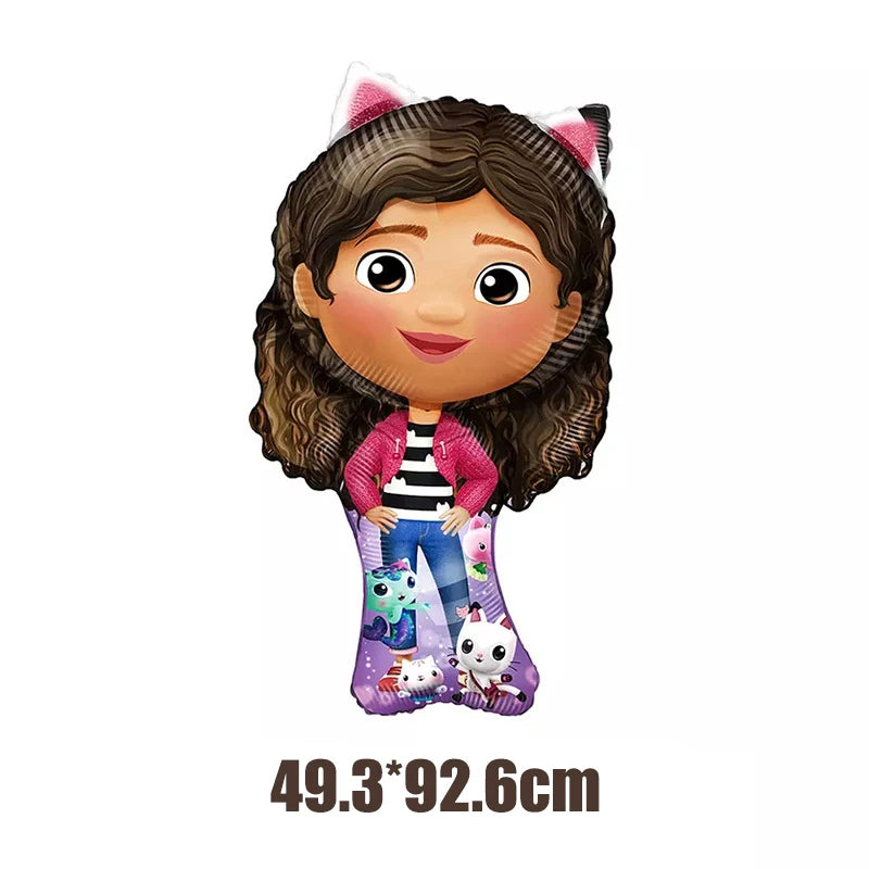 Gabby Dollhouse Birthday Decoration Kit Mix Gabby Birthday Napkins Cups Tablecloth Plates Gabby Cat Balloon Supplies Party Favor