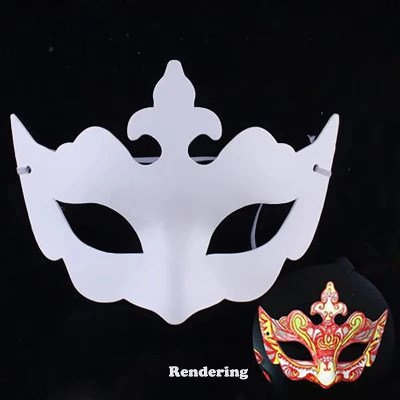 12/20/24 Pcs Halloween Mask DIY Paintable Blank Mask Paper Art Masks DIY Painting Masks For Masquerade Cosplay Party