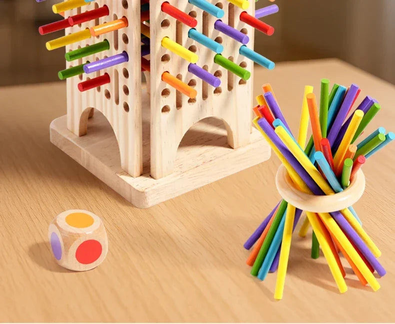 Funny Wooden Stick Drawing Game Parent Child Interactive Stick Balance Board Game Two Person Battle Game for Party Entertainment
