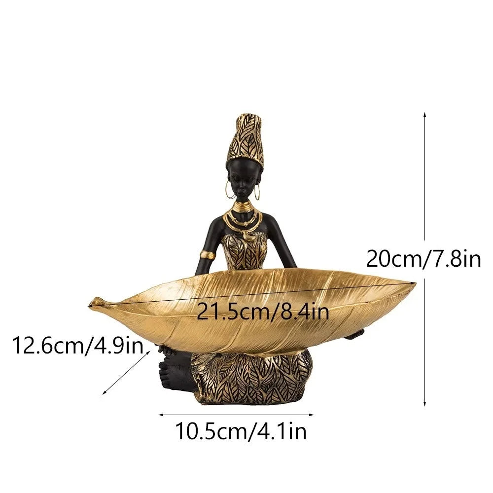 African Woman Resin Tray