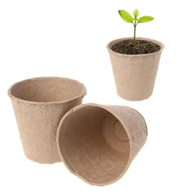 Peat Pots Biodegradable Transplanters Pulp Paper Flower Plant Seedlings Pots Seed Germination Tray Eco Garden Starter Kit