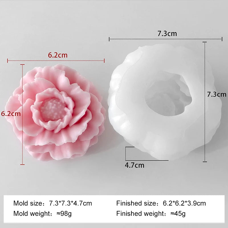 DIY Floral Series Rose Peony Lotus Silicone Mold Aroma Candle Plaster Resin Flowers Mold Handmade Soap Making Supplies