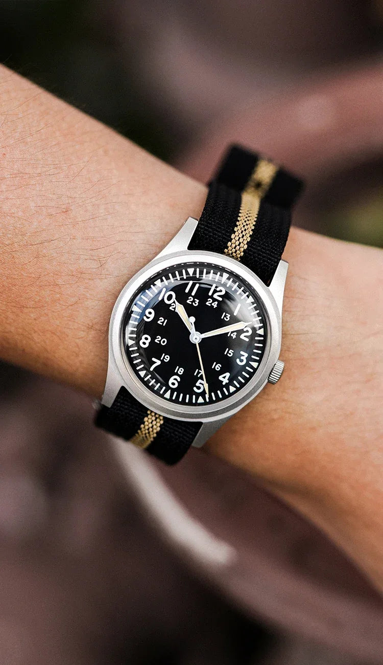 2025 New RDUNAE RA03 34.5mm Military Men Vintage Quartz Watch G10 Miyota 2035 Watches K1 Mineral Glass Stainless Steel Wristwatc