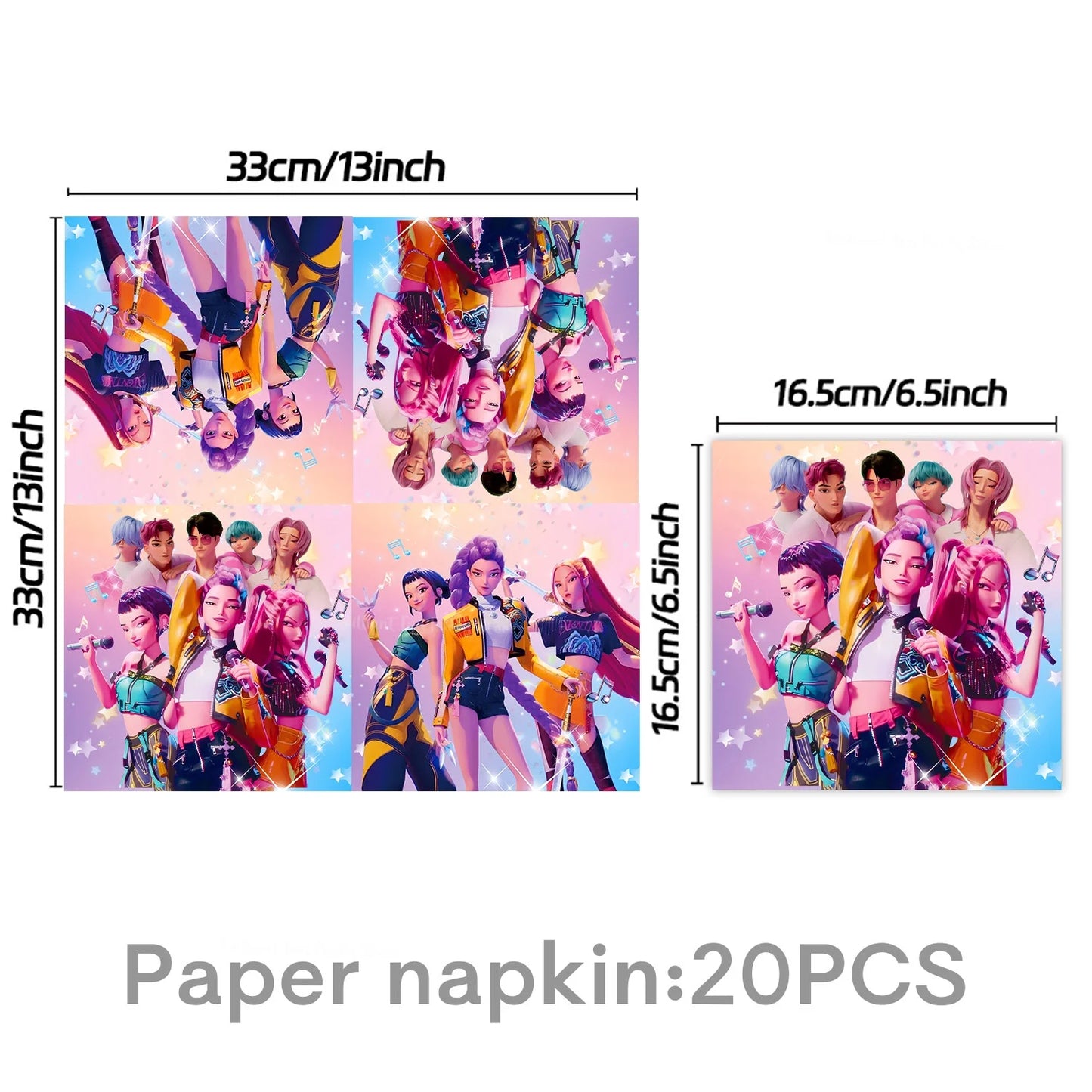 KPop Demon Hunters Birthday Decoration Disposable Party Tableware Paper Plates Napkins Cups Tablecloth Gift Bag Event Supplies