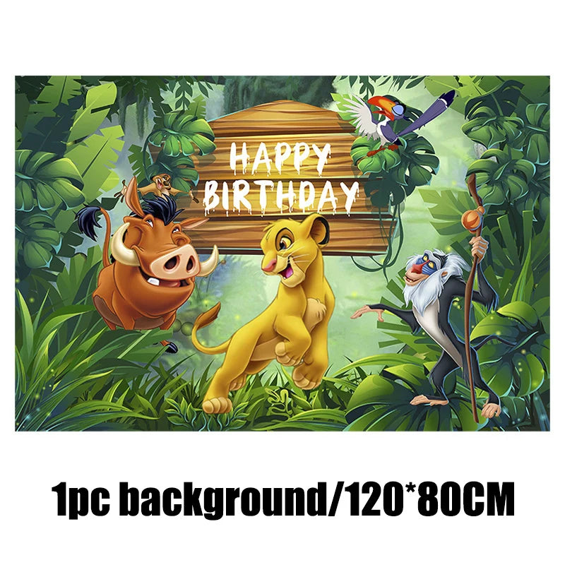 Disney The Lion King Birthday Party Decoration New Plates Cups Napinks Tablecloth King Lion Birthday Balloon Party Favor Balloon