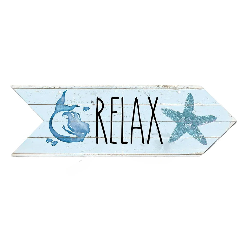 Beach Arrow Wooden Sign Beach Seaside Road Guide Wall Decoration Indicator Hanging Beach House  Wall Plaque Decor