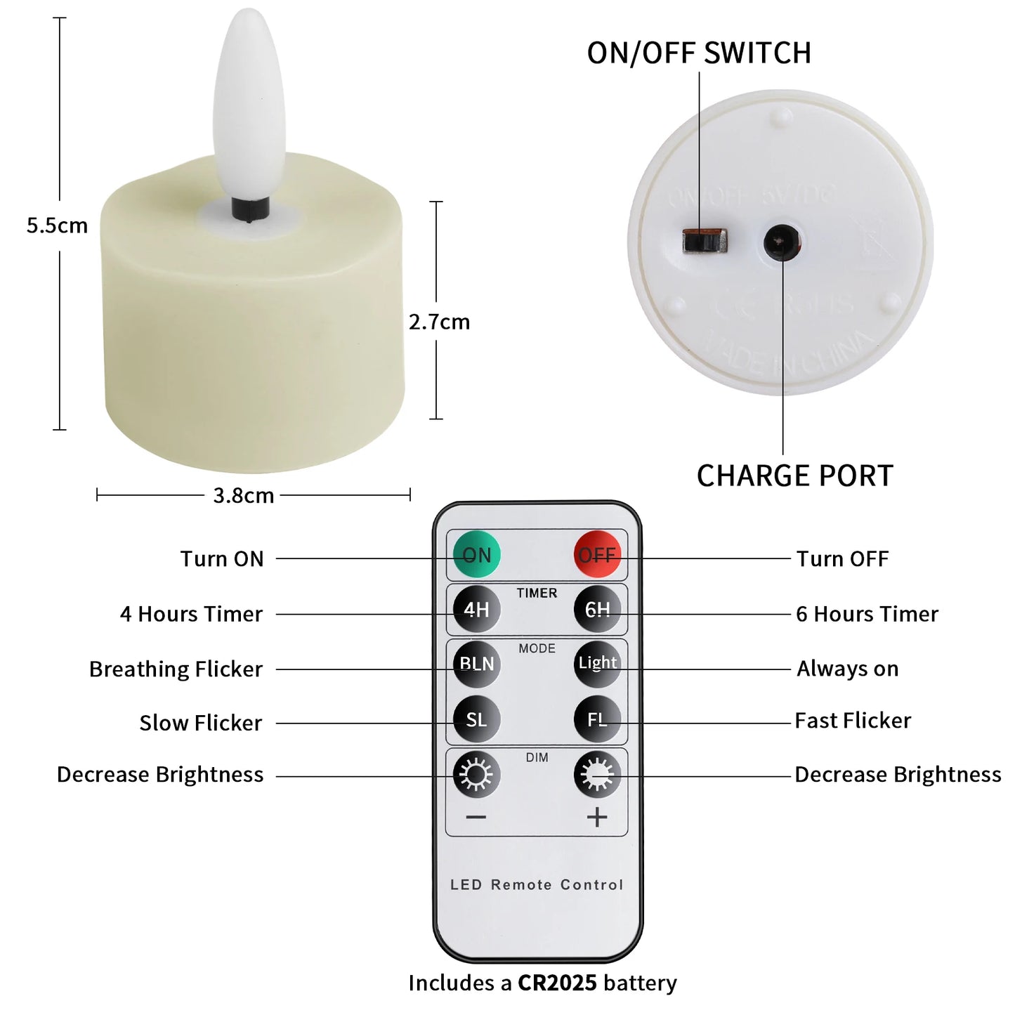 Rechargeable Flameless Tea Lights with Remote LED Tealights Battery Operated Realistic Flickering for Home Holiday Wedding Table