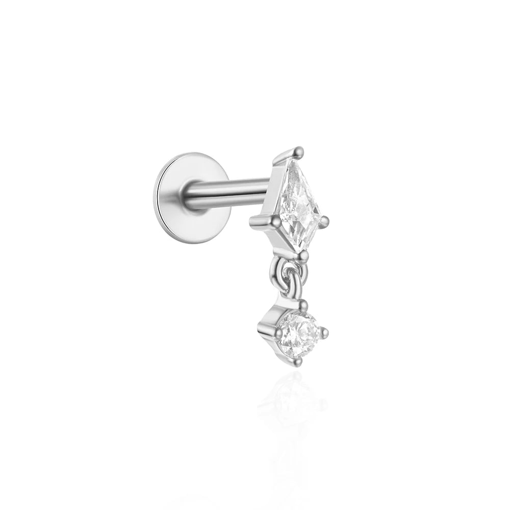 CANNER 1PC 925 Sterling Silver Smooth Love Butterfly Back Stud Earrings For Women Ins 18K Gold Plated Heart-Shape Earrings Gift