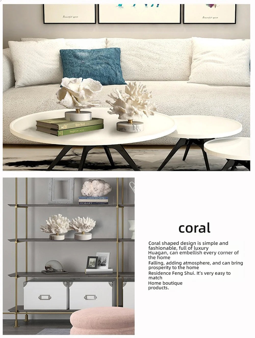 Realistic Faux Coral Resin Sculpture - Hand-Painted Ocean Decor for Aquarium & Coffee Table, Non-Toxic Sea Life Art Gift