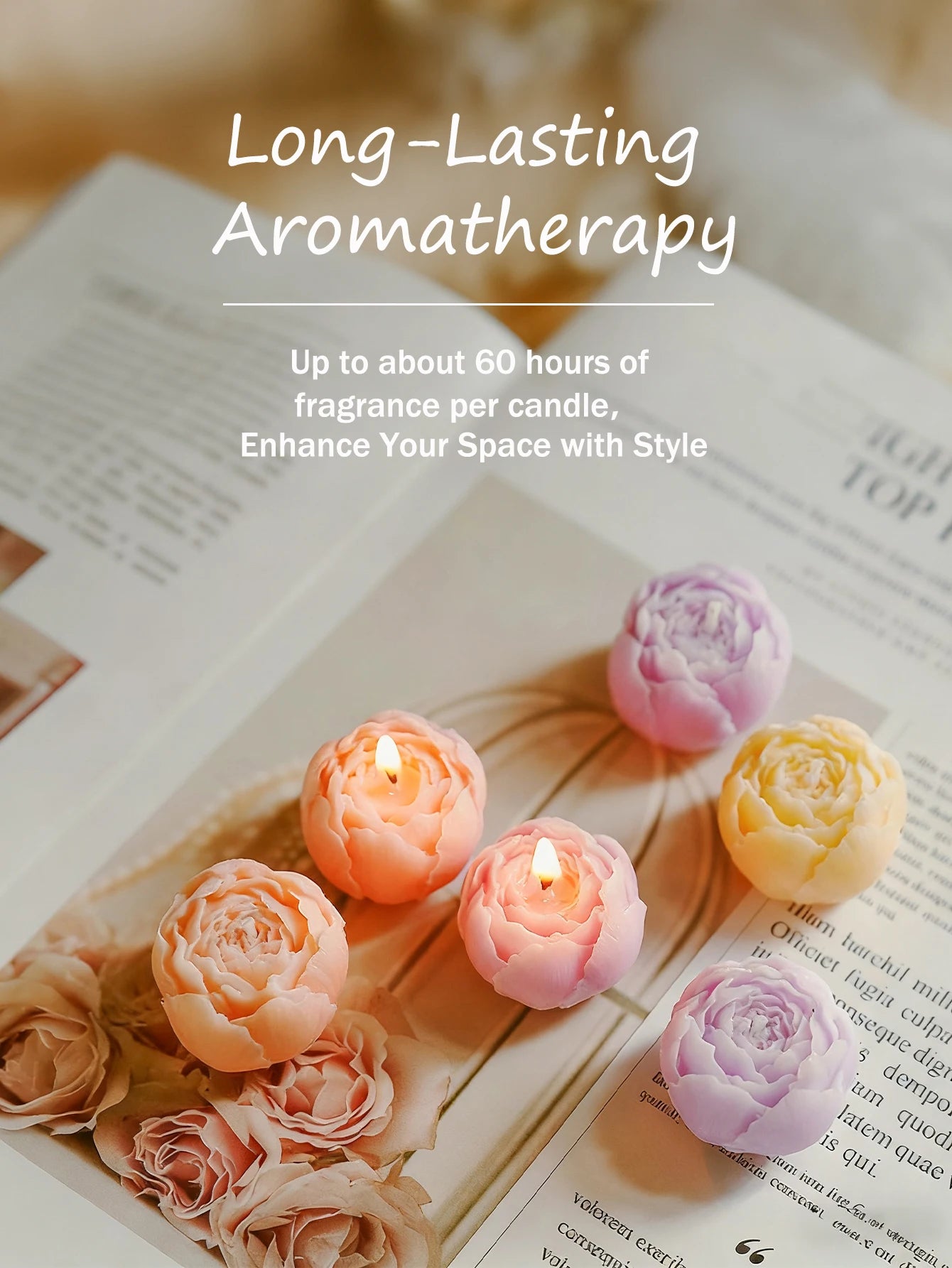 4-Pack Rose Scented Candle Gift Set ,Handmade, Elegant Room Decor, Gifts for women(Birthday/Valentine's Day/Wedding/Anniversary)