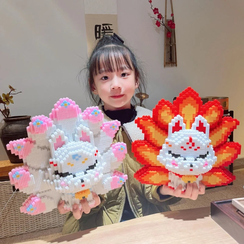 2026 New Oversized Nine Tailed Fox Puzzle Block Cute Toy for Kids Birthday Gift Collection