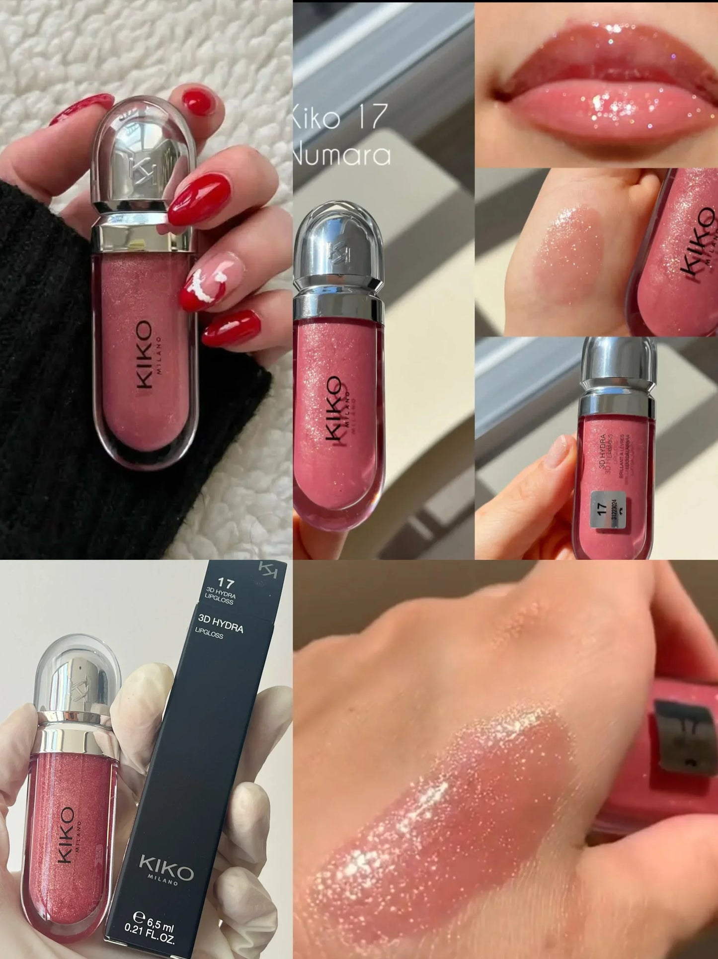 KIKO 3D Liquid Lip Glaze Transparent Lip Gloss Mirror Lipstick Nourishing Glossy Full Lips Not Fading Milk Tea Bean Paste Makeup