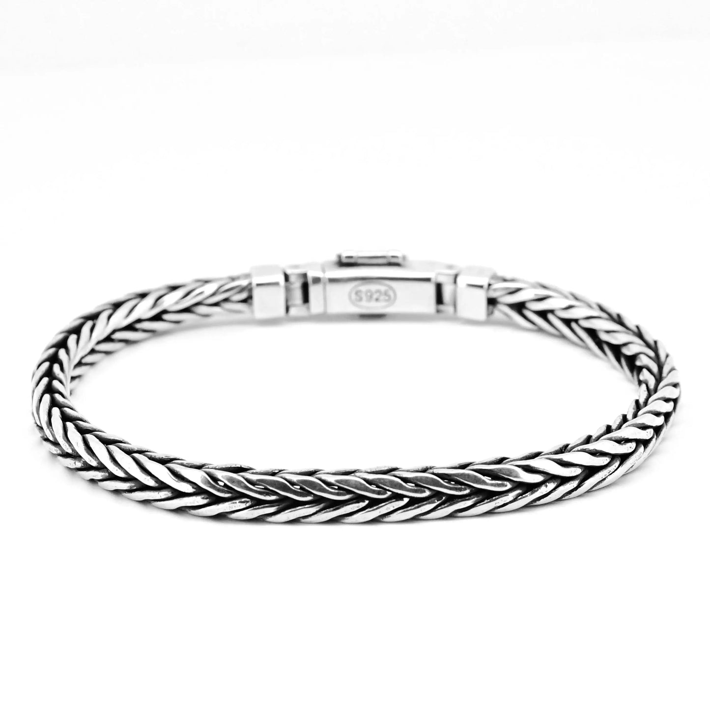 S925 Sterling Silve Twisted Bracelets For Men Hip Hop Handmade Exquisite Unique Fashion Jewelry Gift Factory Price