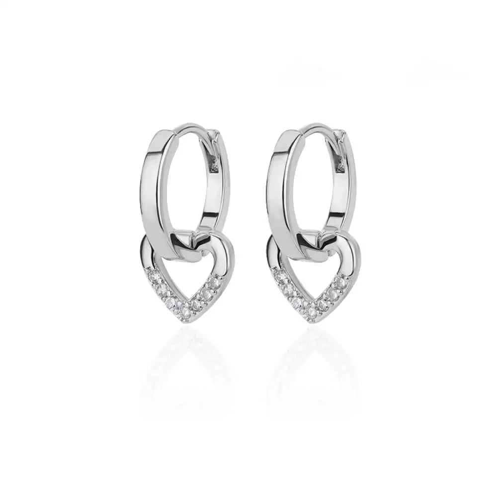 Simple Heart Drop Earrings For Women Stainless Steel Brand Fashion Ear Cuff Piercing Dangle Earring Jewelry Gifts Bijoux Femme