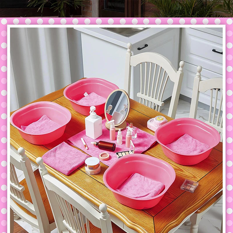 Kids Foot Spa Kit for Girls Pedicure Spa Party Favors for Kids Birthday Foot Tub Washbasin Salon Towels Sleepover Sleeping Party