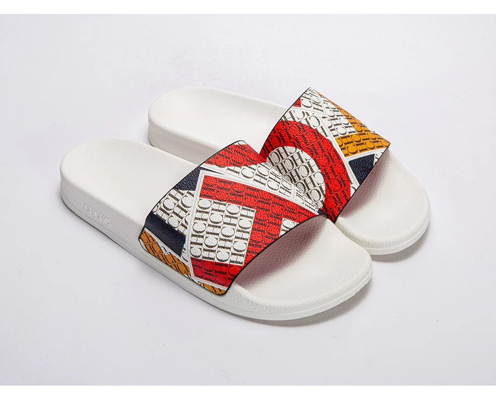 Fashionable Classic Simplicity Women's New 2024 Slippers PVC Material Letter Printing Outdoor Casual Flat Bottom Slippers