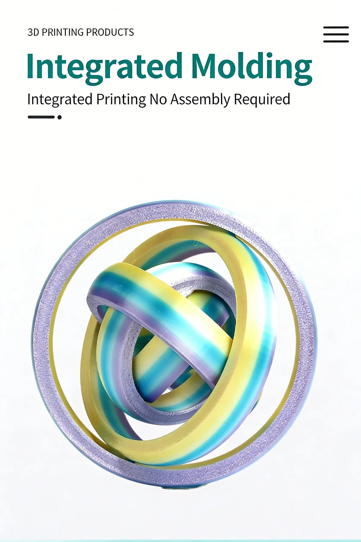 3D Printed 7-Ring Fidget Spinner Universal Gyro Gravity Rotating Anxiety Relief Office Decompression Sensory Toy for Party Gifts